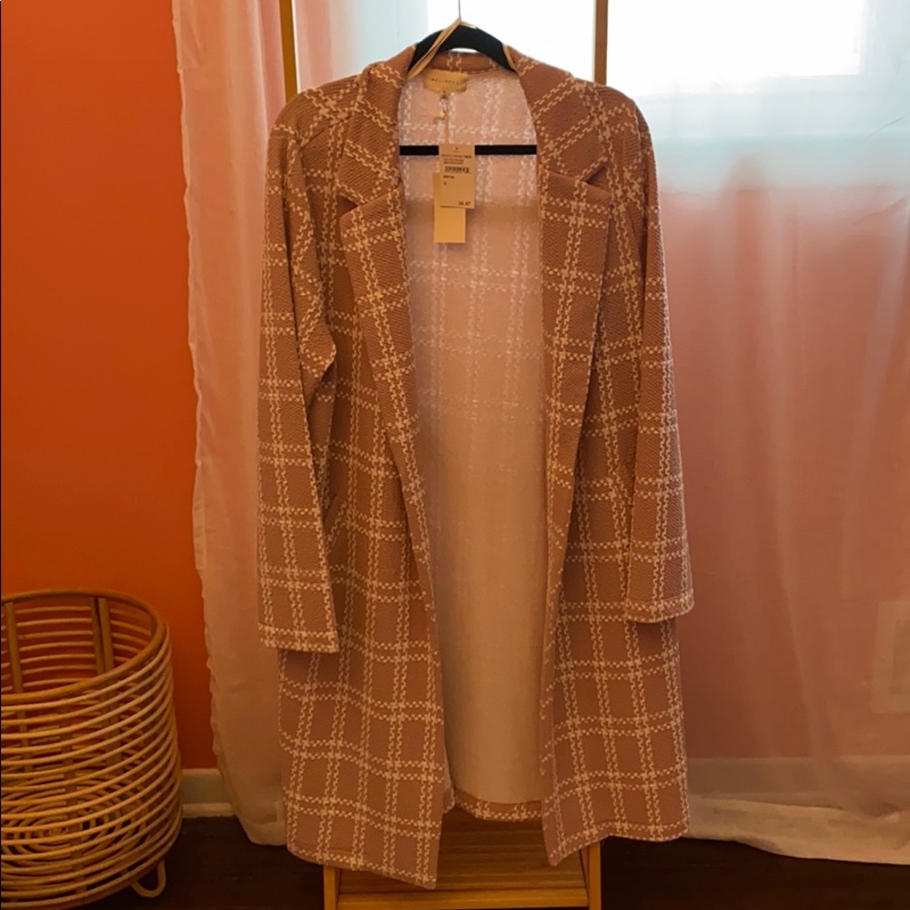 Melloday Long jacket plaid rose